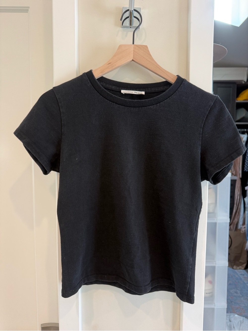 Reformation Black Women's Crewneck Tee Size Small